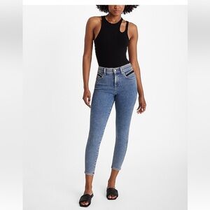 Express Cropped Skinny Mid Rise Jeans